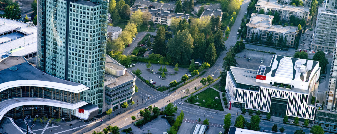 Image: Aerial of SFU's Surrey campus