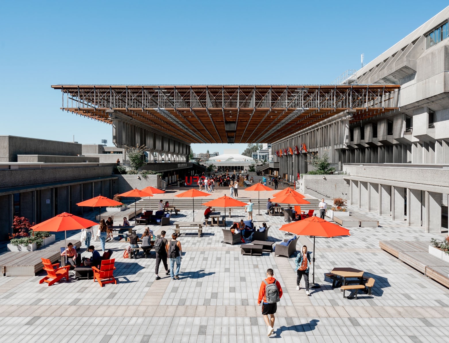 Freedom Square and Convocation Mall at SFU's Burnaby campus