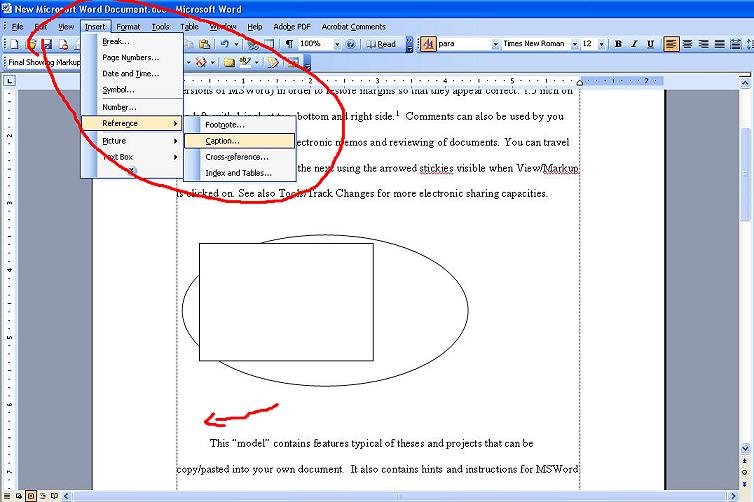 Using Cross reference In MS Word