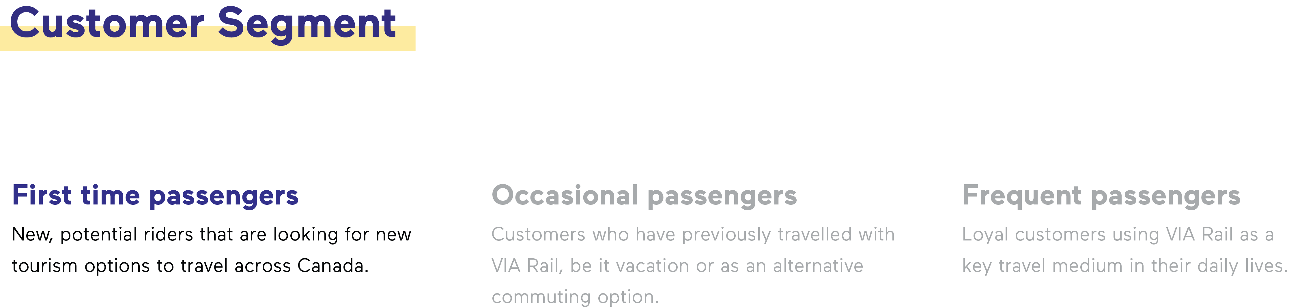 infographic of 3 types of passengers - first time, occasional, and frequent