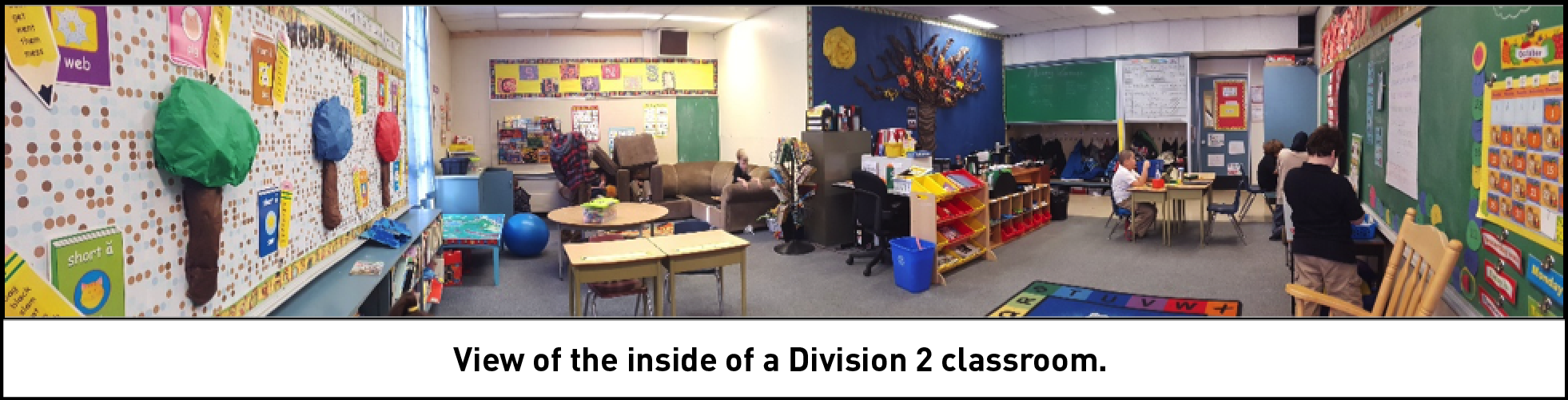 View of the inside of a Division 2 classroom