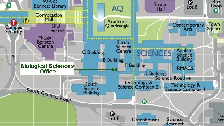 Simon Fraser University Map Location & Maps - Department Of Biological Sciences - Simon Fraser  University