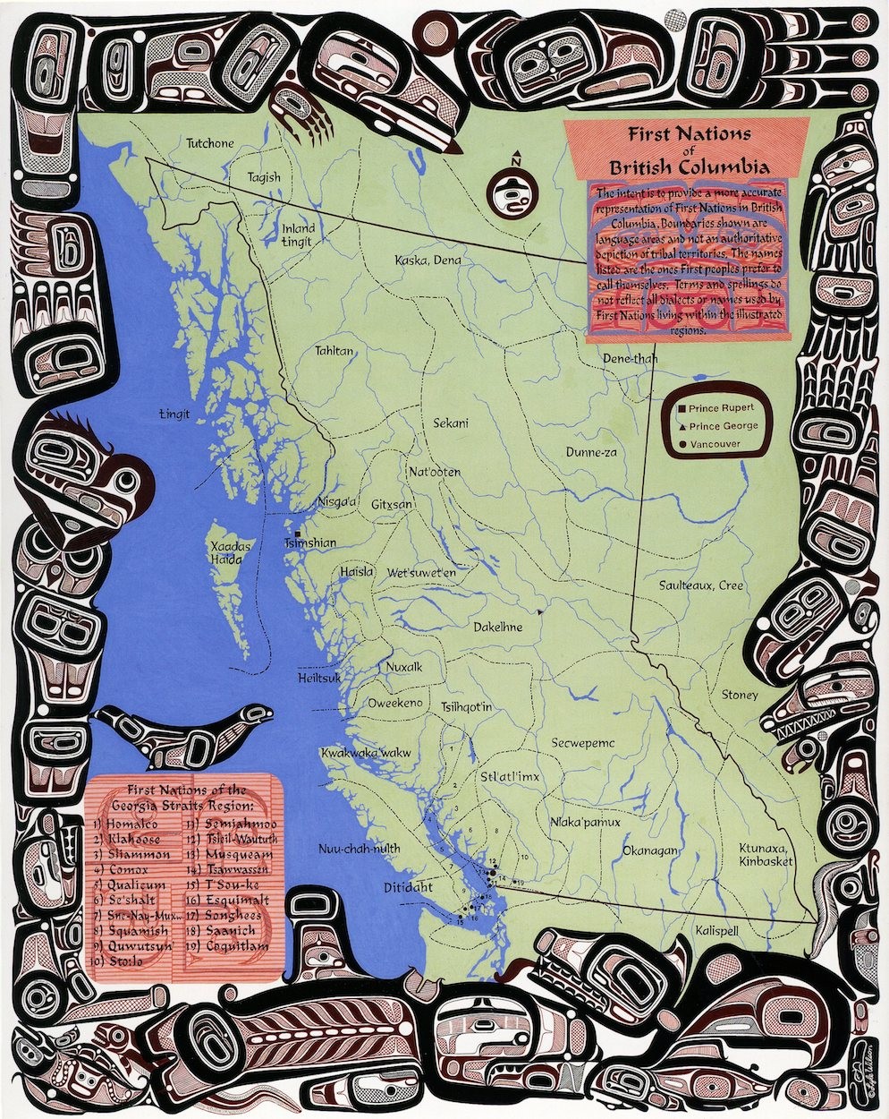 First Nations Map of British Columbia - The Bill Reid Centre - Simon ...