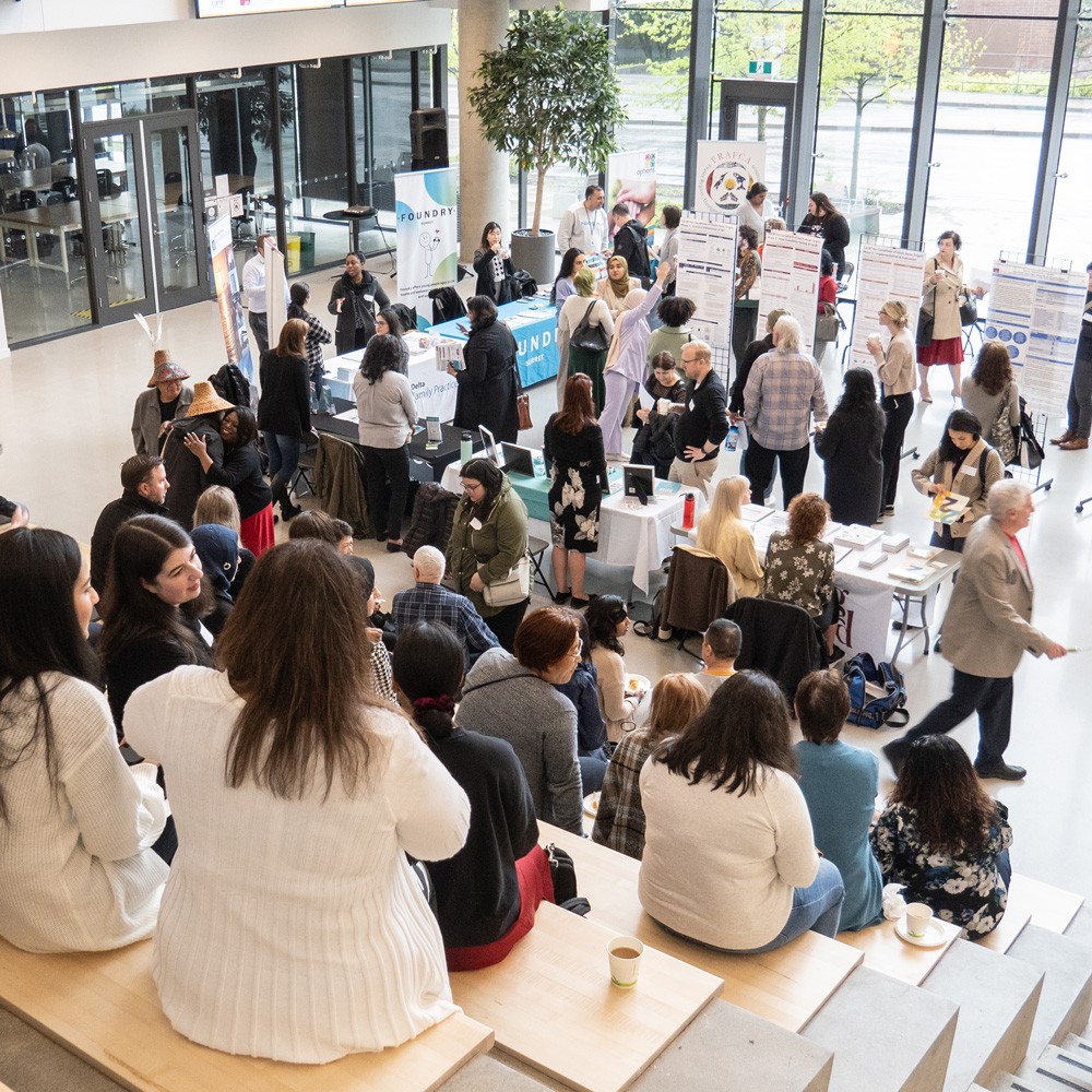 People mingling at an event