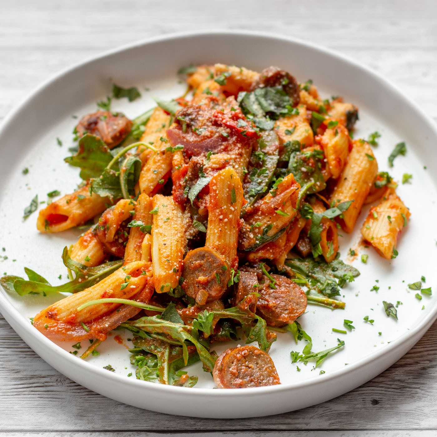 Penne Pasta with Venison Sausage & Dandelion Leaves - Food - Simon Fraser  University