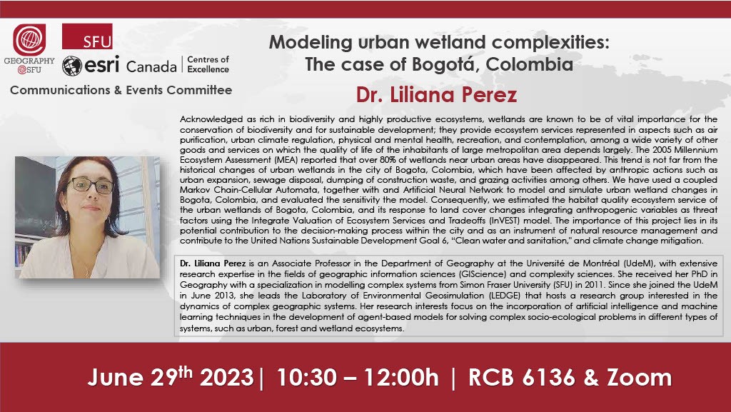 Research Talk Modeling Urban Wetland Complexities Department of