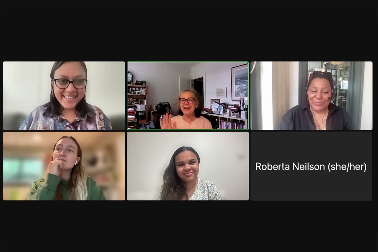 GSWS graduate students meet with Angela Marie MacDougall over Zoom