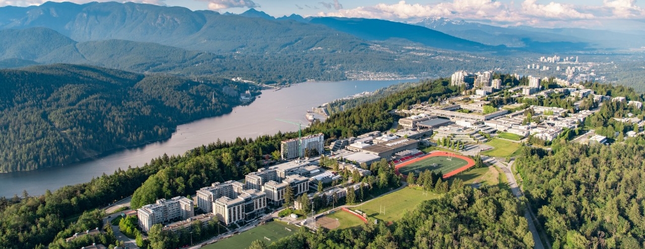 Aerial photo of SFU Burnaby campus