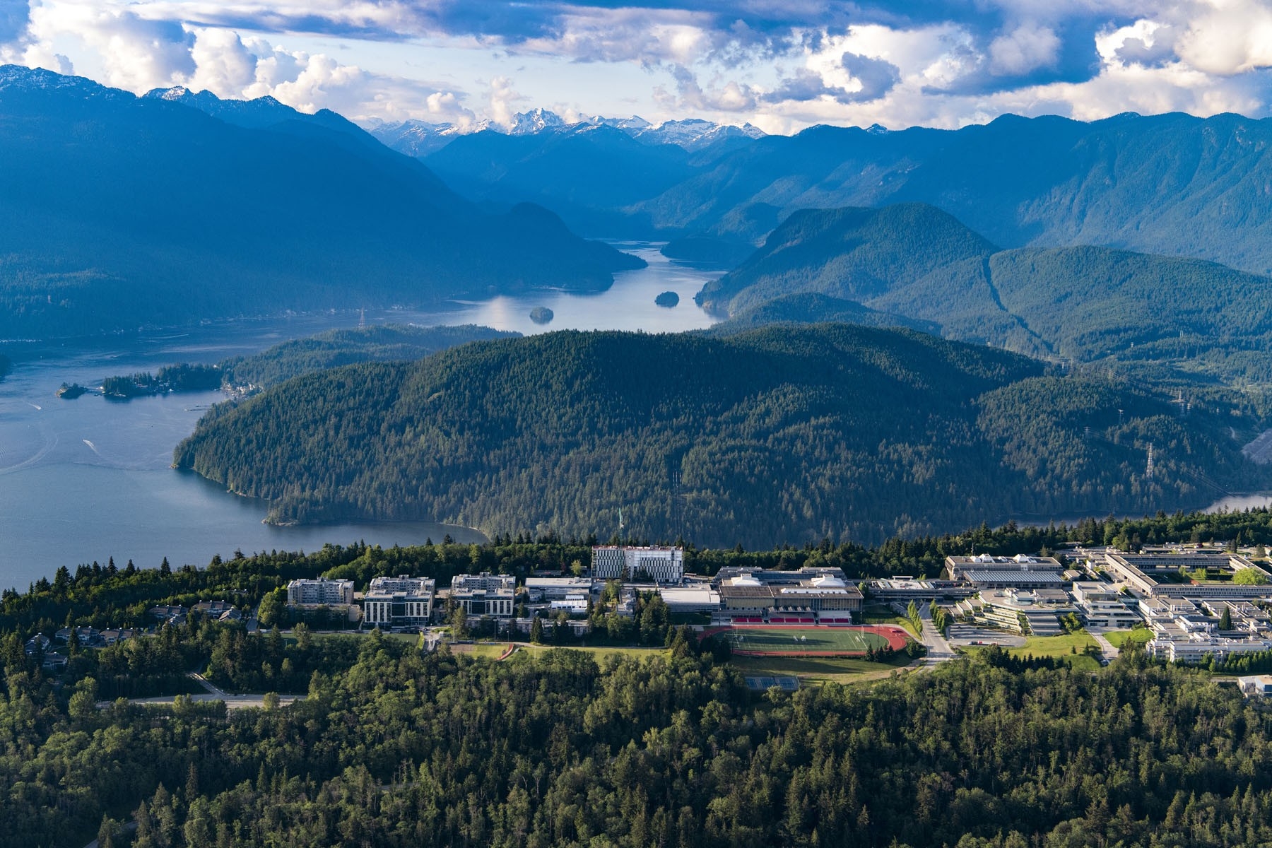 View of SFU on Burnaby Mountain