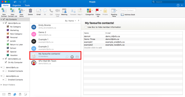 see individuals in a group in outlook for mac