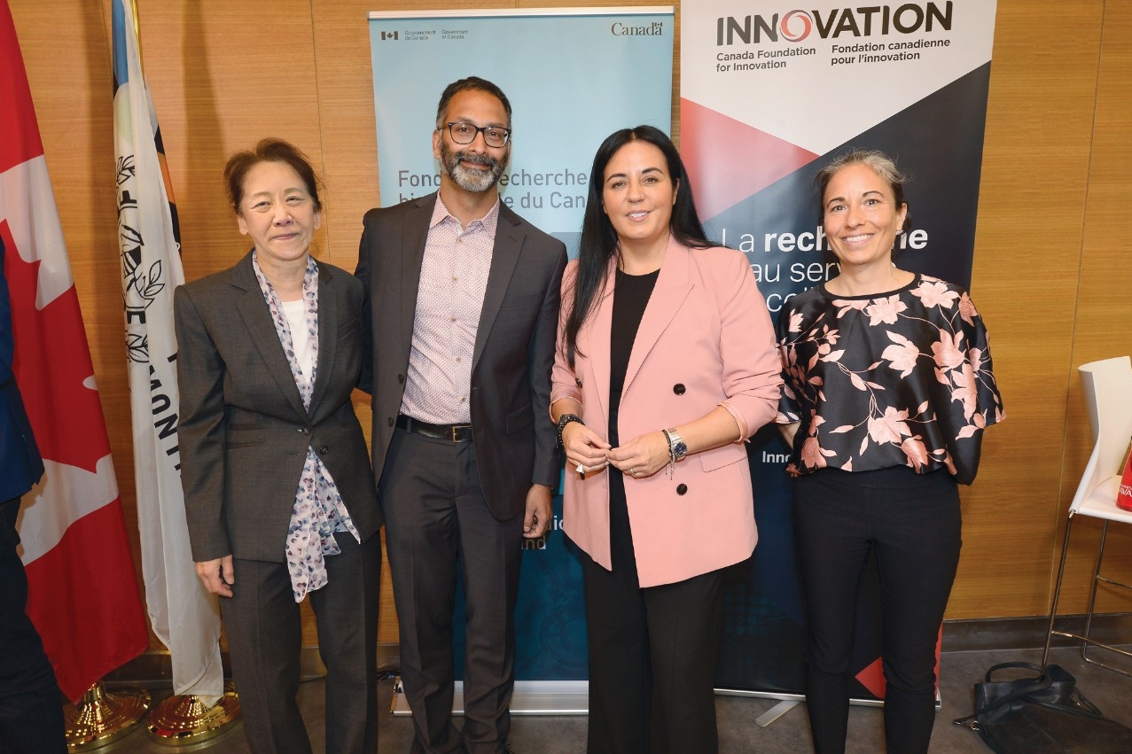 From left to right: Dr. Kelley Lee (SFU Faculty of Health Sciences), Dr. Andrew Pinto (University of Toronto Department of Family and Community Medicine), Hon. Soraya Martinez Ferrada (Minister of Tourism of Canada) and Dr. Ève Dubé (Faculté des sciences sociales, Université Laval).