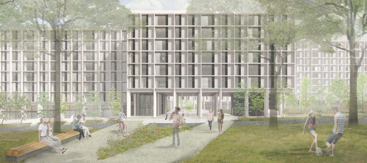 SFU Residence and Housing new building’s rendered images. 