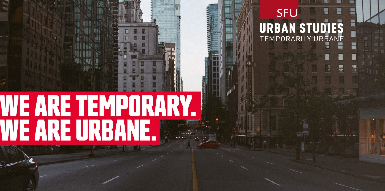 Vancouver downtown as background for Temporarily Urbane Podcast title