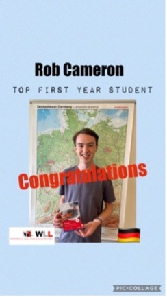 First year German top student: Rob Cameron, Data Science 