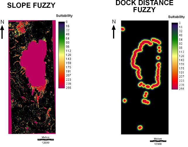 Standardized slopes and dock distances