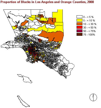 distribution of blacks