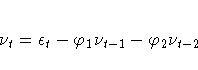{\nu}_{t} = {\epsilon}_{t} - {\varphi}_{1}
{\nu}_{t-1} - {\varphi}_{2} {\nu}_{t-2}