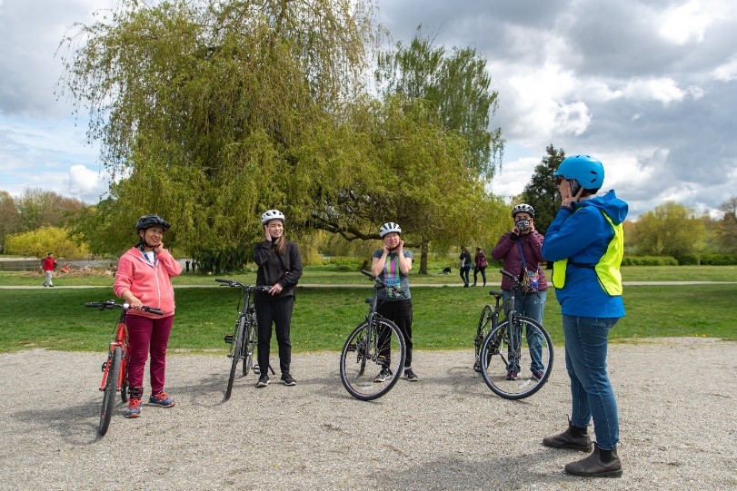 A photo of people on bike rides