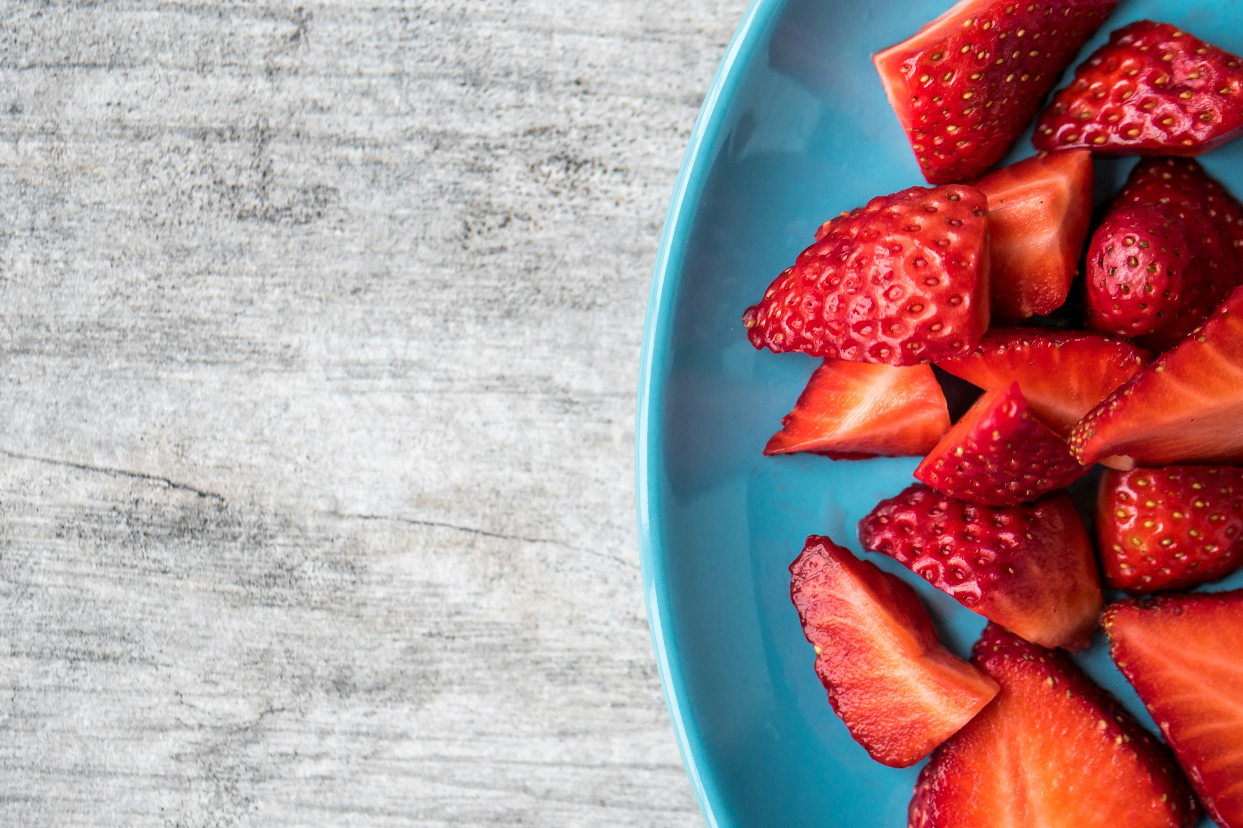 A plate of delicious looking strawberries