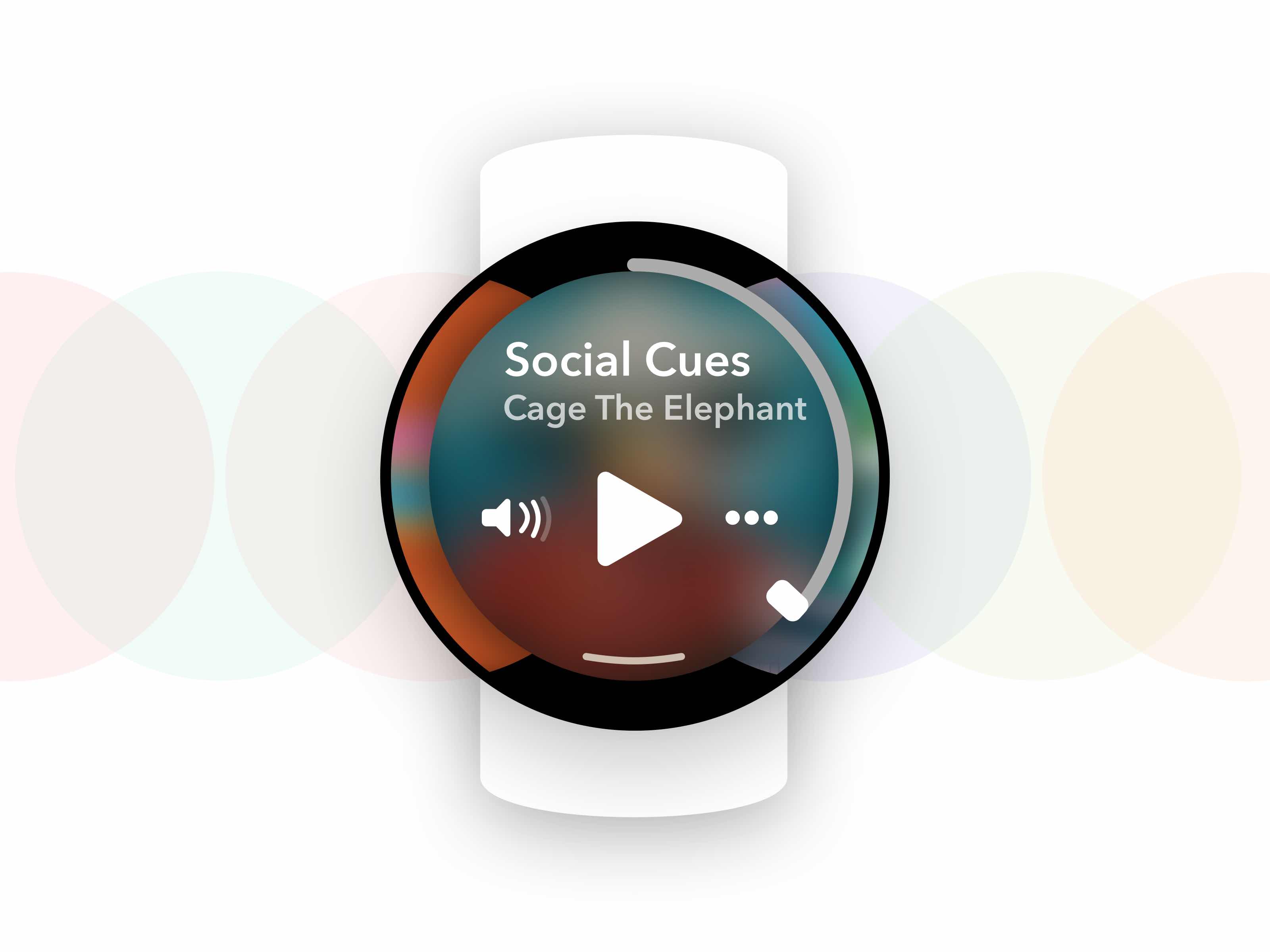 round smartwatch running designed music application
