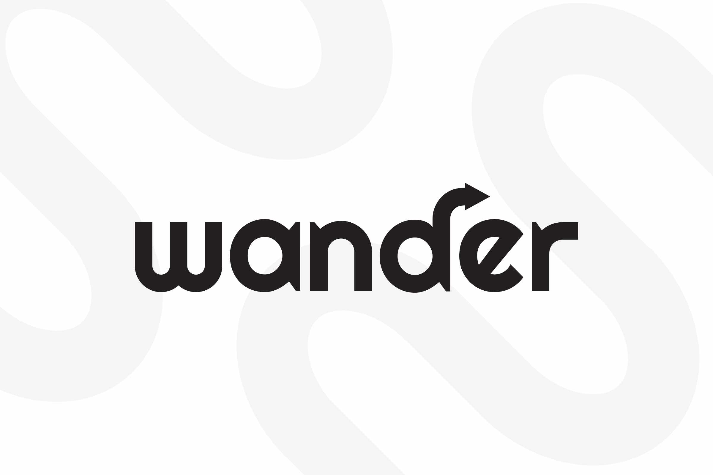 logo for wander on stylized background