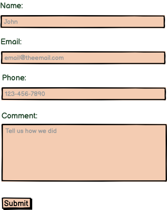 contact form design wireframe
