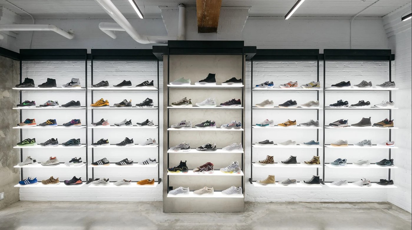 Image of the interior of the sneaker shop