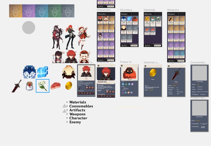 Part of the mood board on Figma.