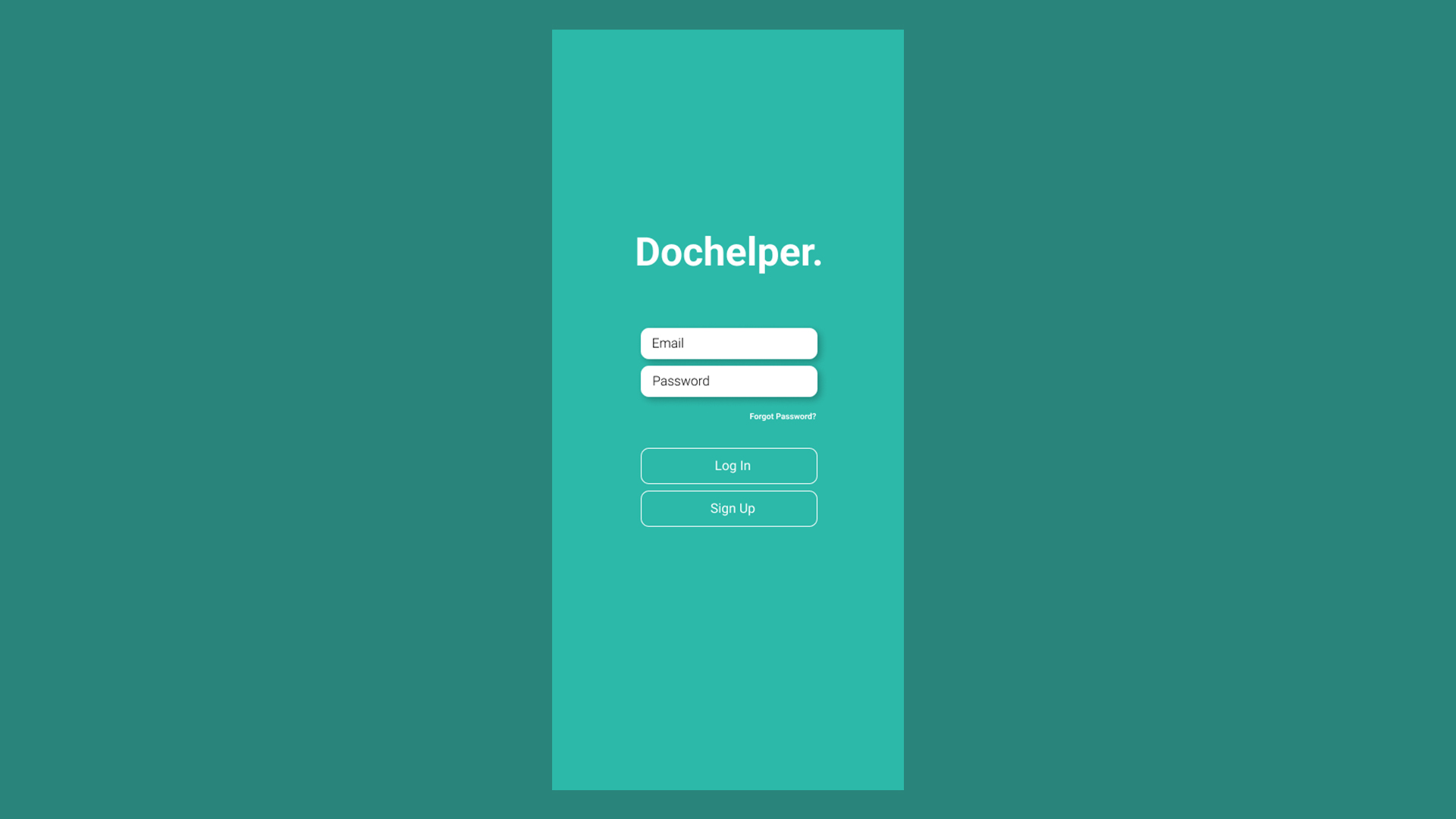 Log in page for Doc Helper.