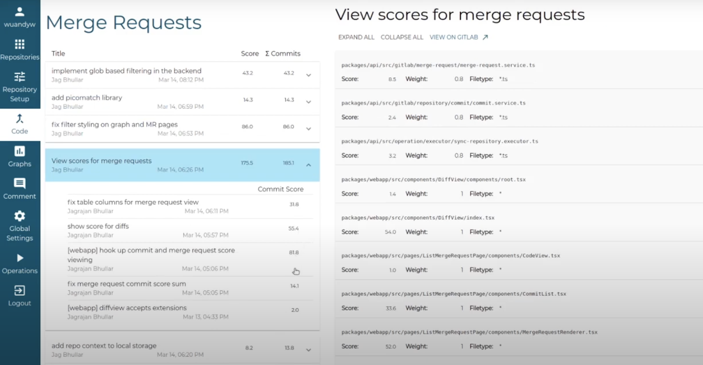 Merge Request page preview with clean display of information