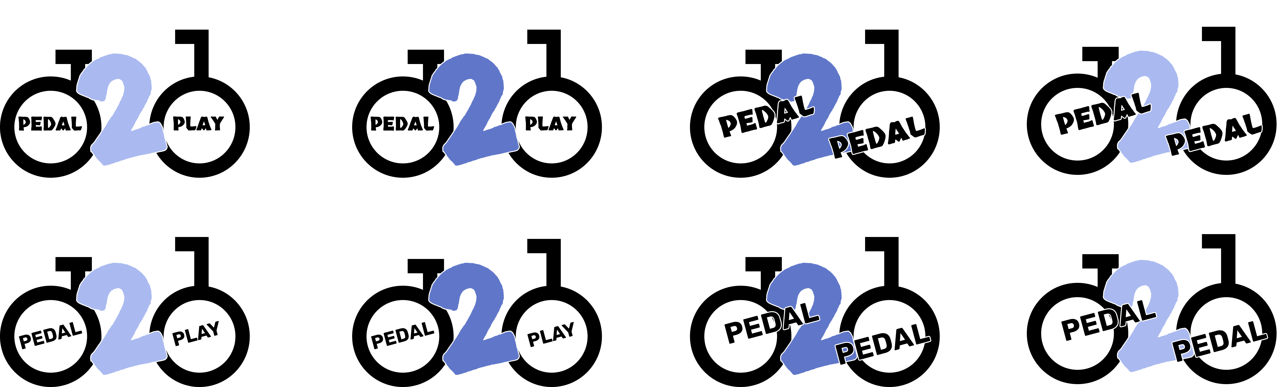 iterations of logos for Pedal2Play