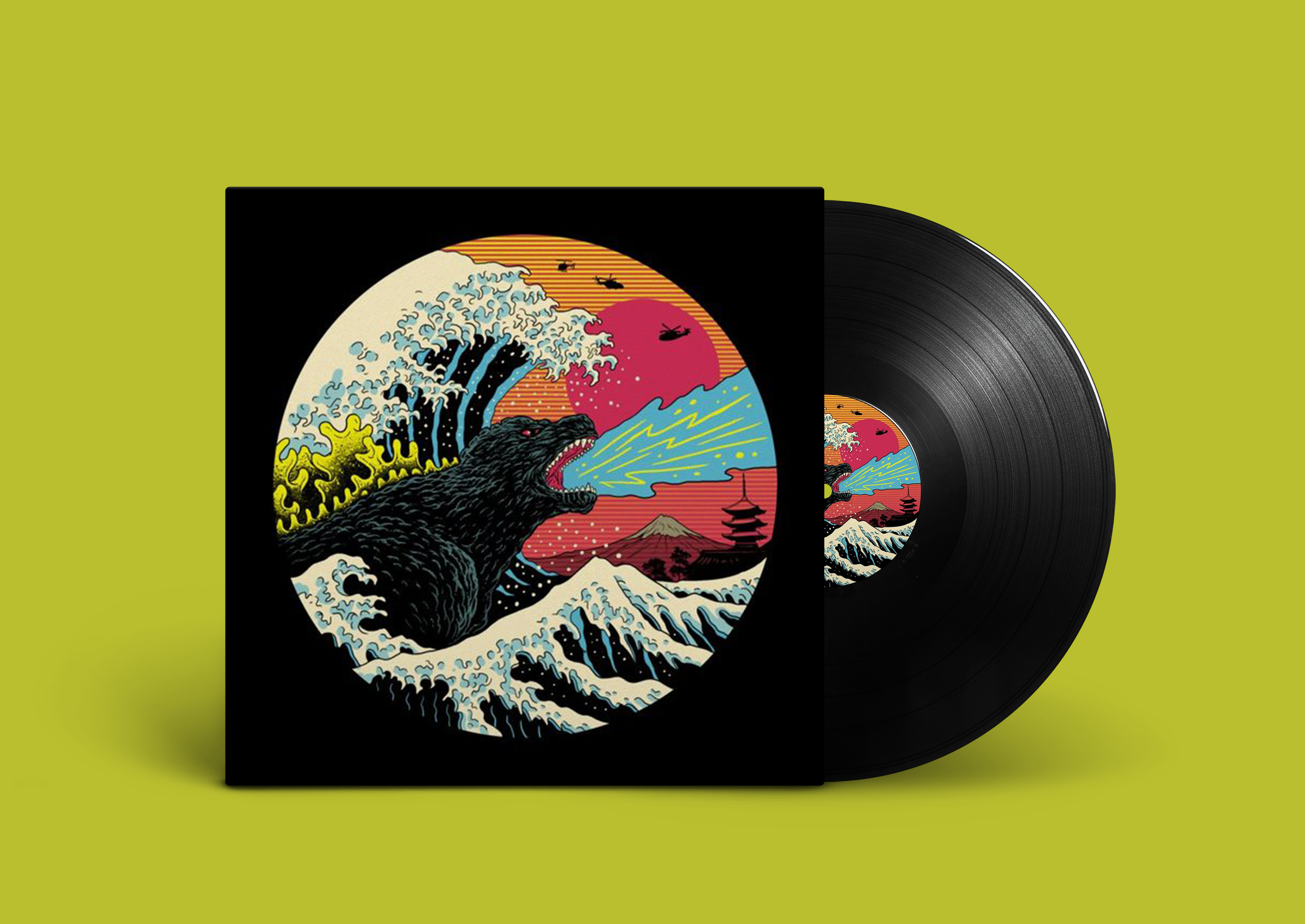 The Great Godzilla Wave Vinyl Cover