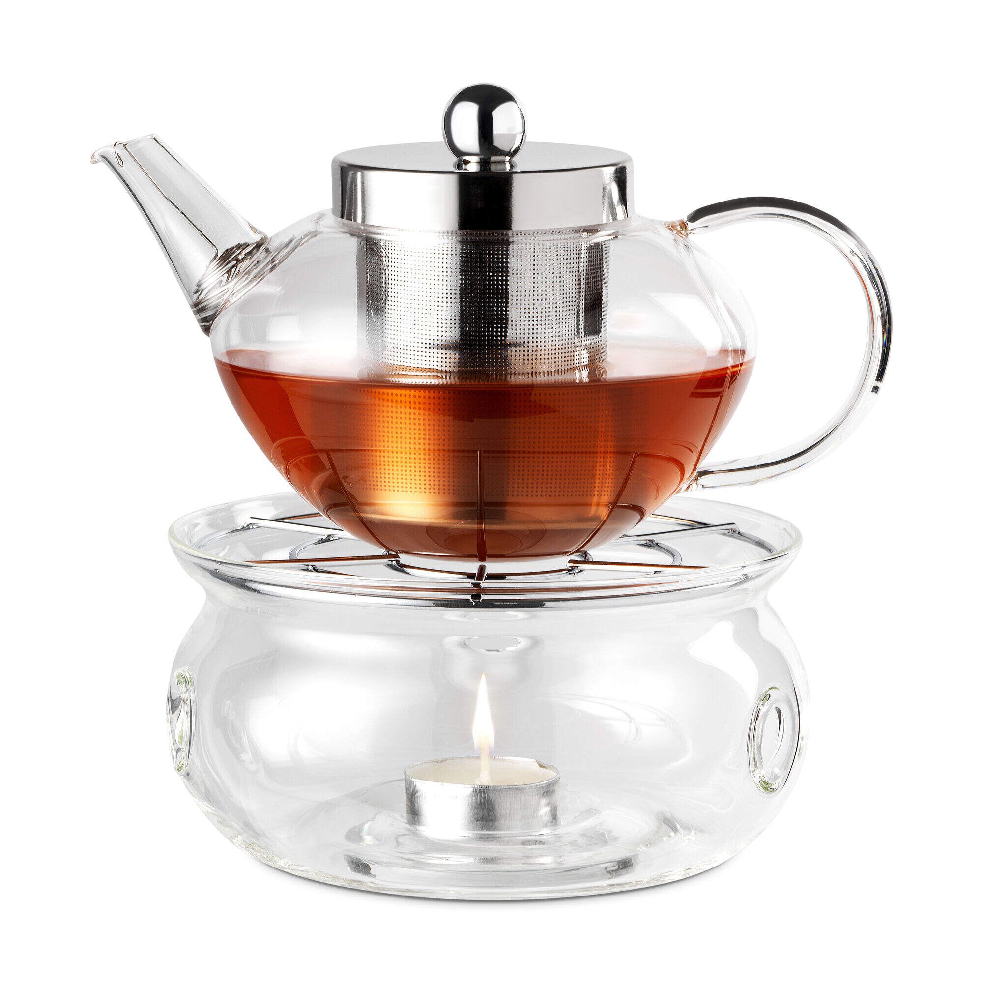 image of glass teapot warmer, link to product page  2