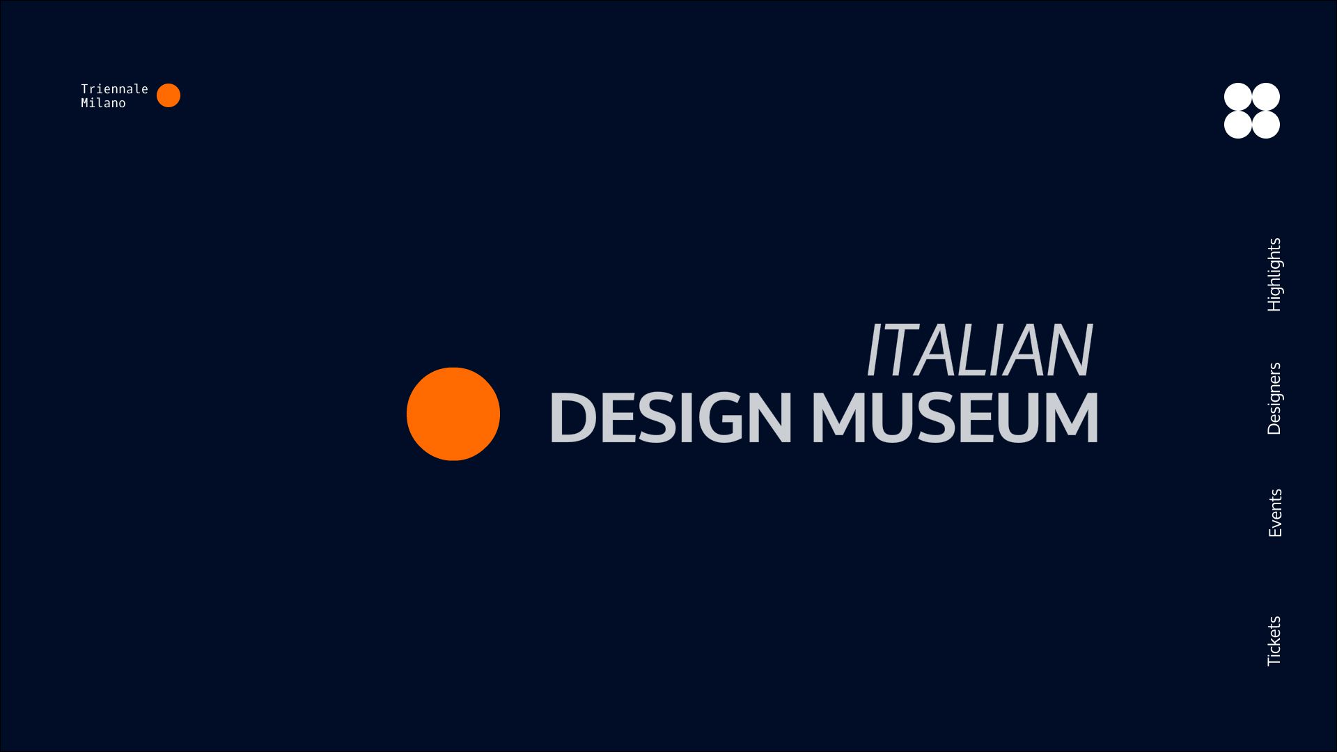 the home page of Triennale Milano microsite