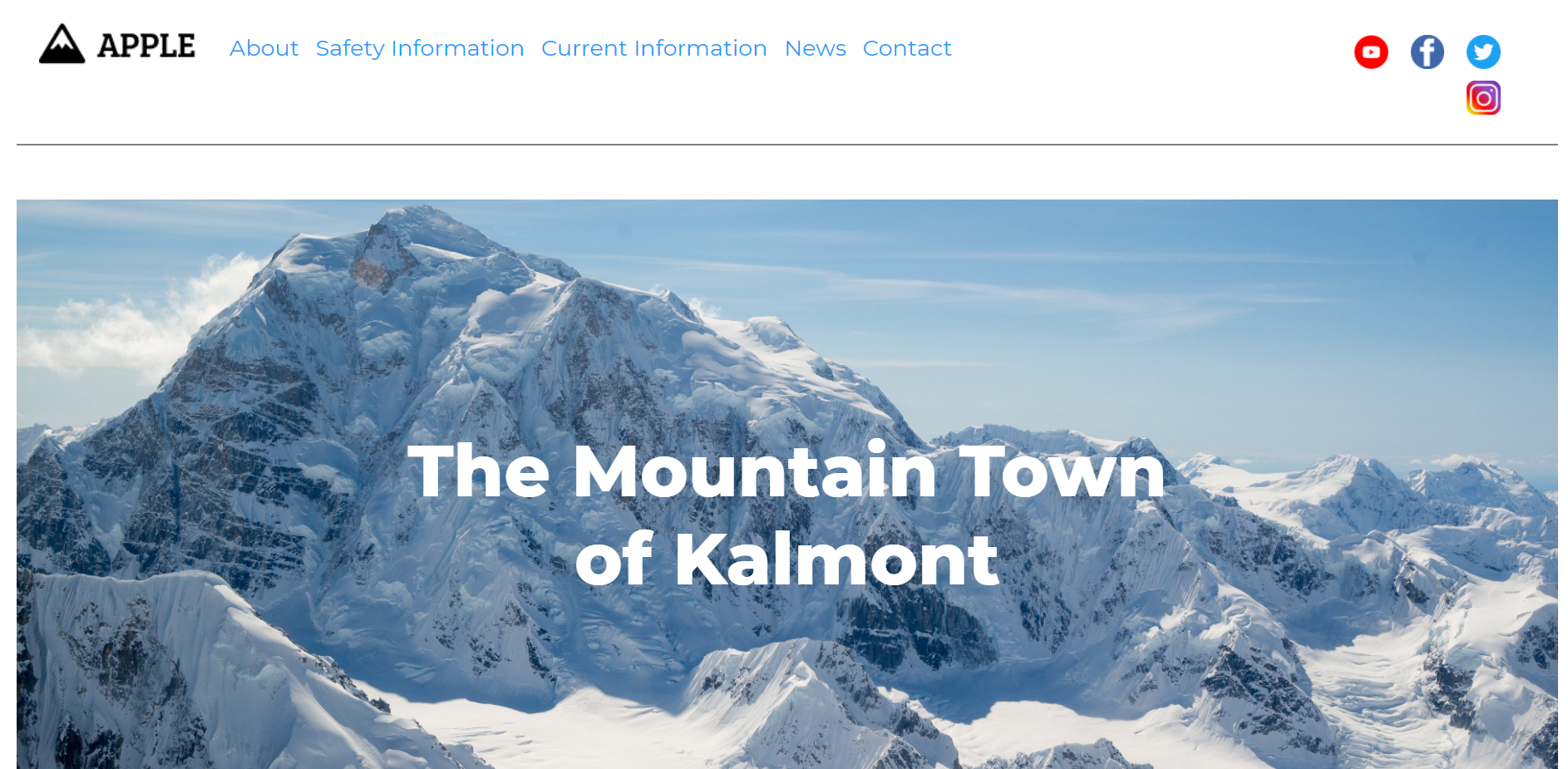 Screenshot of website for The Mountain Town of Kalmont, links to The Mountain Town of Kalmont project page