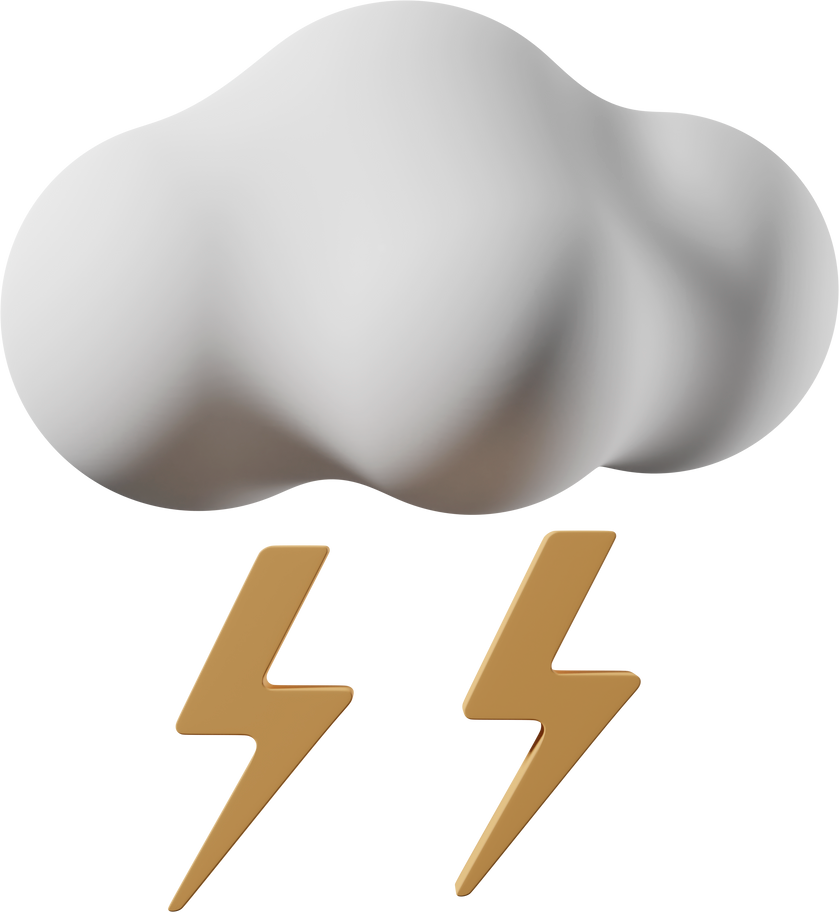 A 3d illutration of a lightning cloud