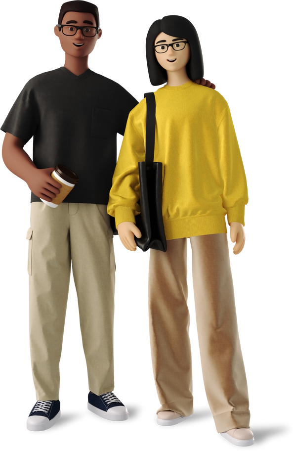 3d illustration of a guy and a girl