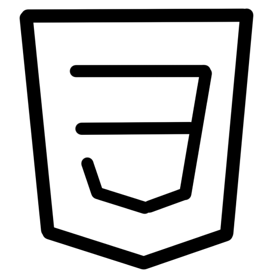 black and white CSS logo