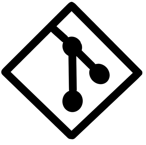 black and white Git logo