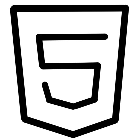 black and white HTML logo