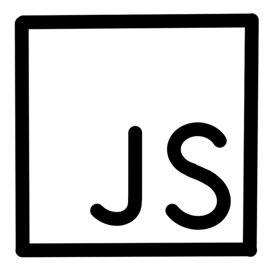 black and white javascript logo