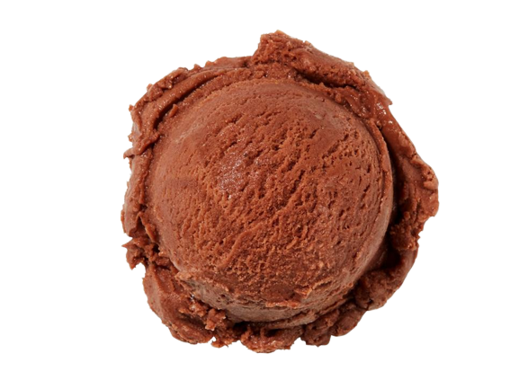 A scoop of creamy chocolate ice cream