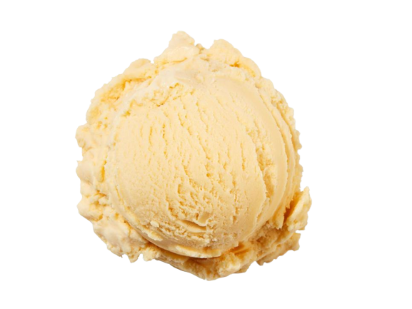 A scoop of Earl Grey & Lemon ice cream.