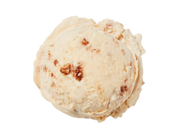 A scoop of PB Crumble ice cream.