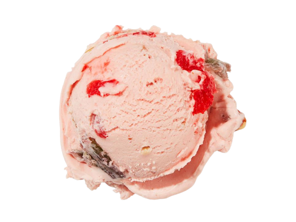 A scoop of Tutti Fruity ice cream.