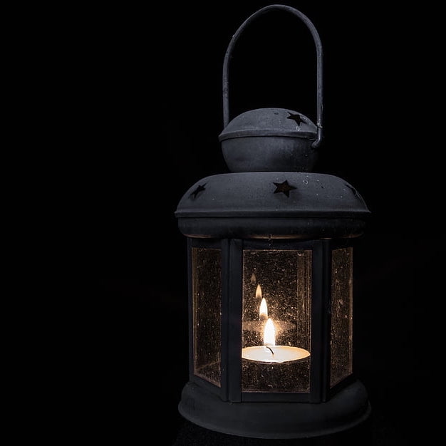 Link to product page for Original Firelamp, A black latern