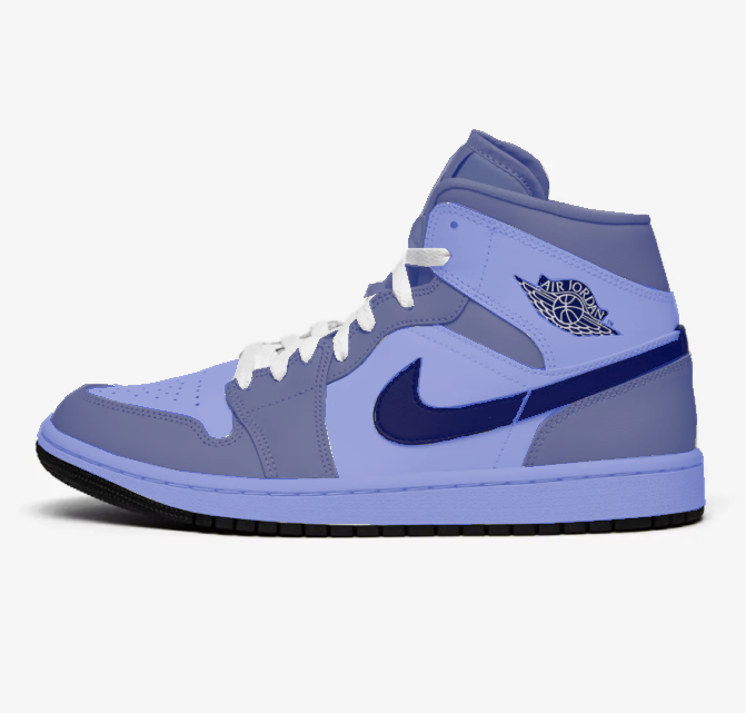 A blue Air Jordan shoe