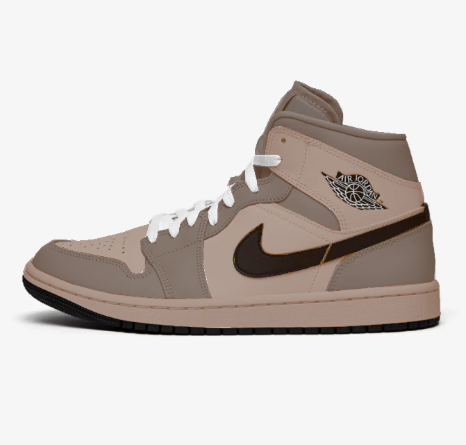 A brown Air Jordan shoe