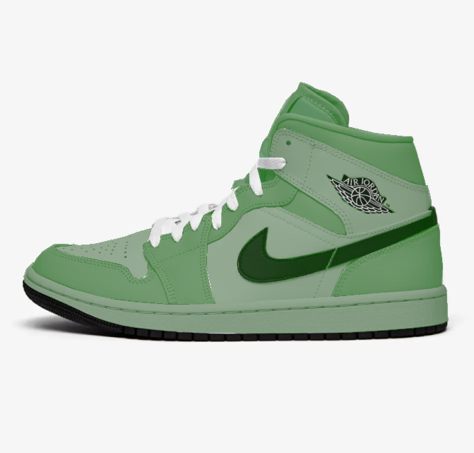 A green Air Jordan shoe