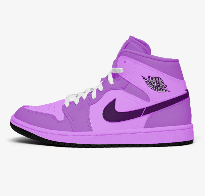 A purple Air Jordan shoe